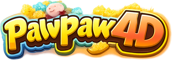 Logo pawpaw4d berwarna biru abu